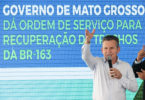O governador Mauro Mendes durante o evento