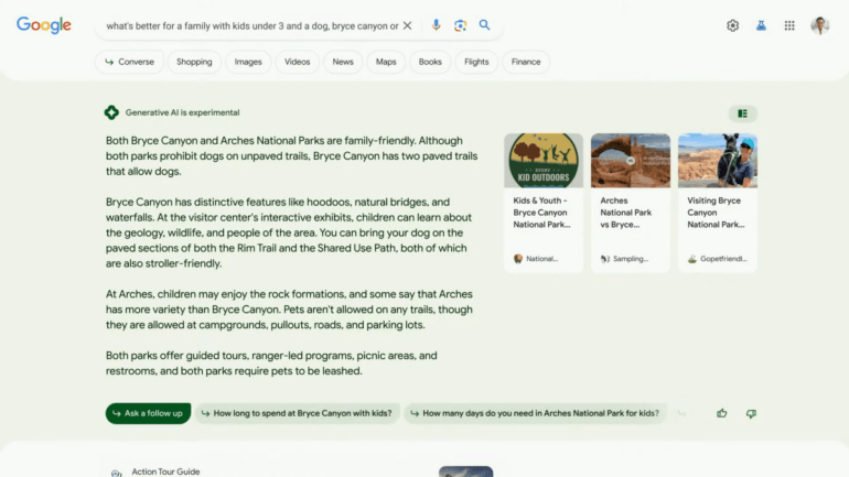novo google snapshot na busca