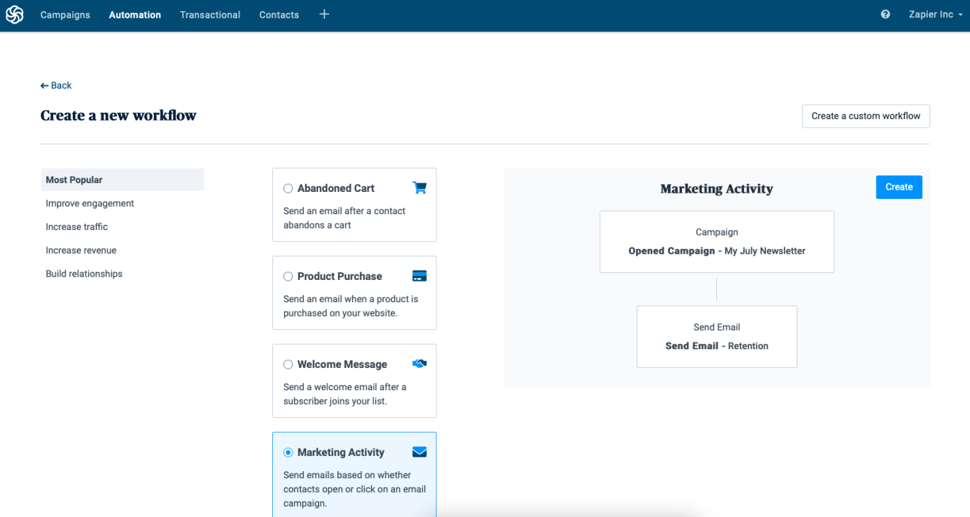 Image3 Sendinblue, nossa escolha para o melhor software de marketing por e-mail gratuito para criar fluxos de trabalho automatizados