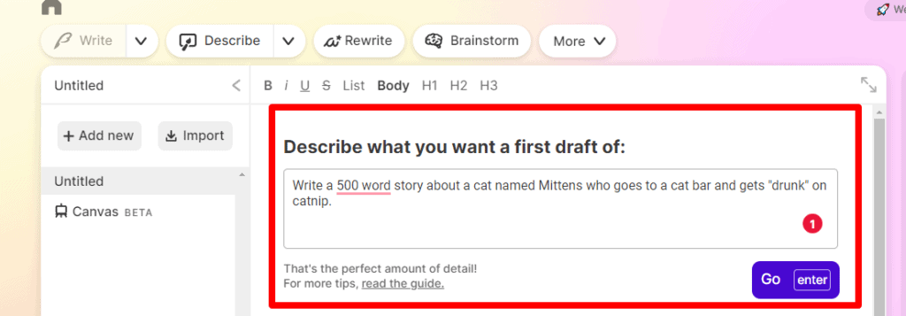 Sudowrite-Example-1024X357-1 Exemplo de Sudowrite