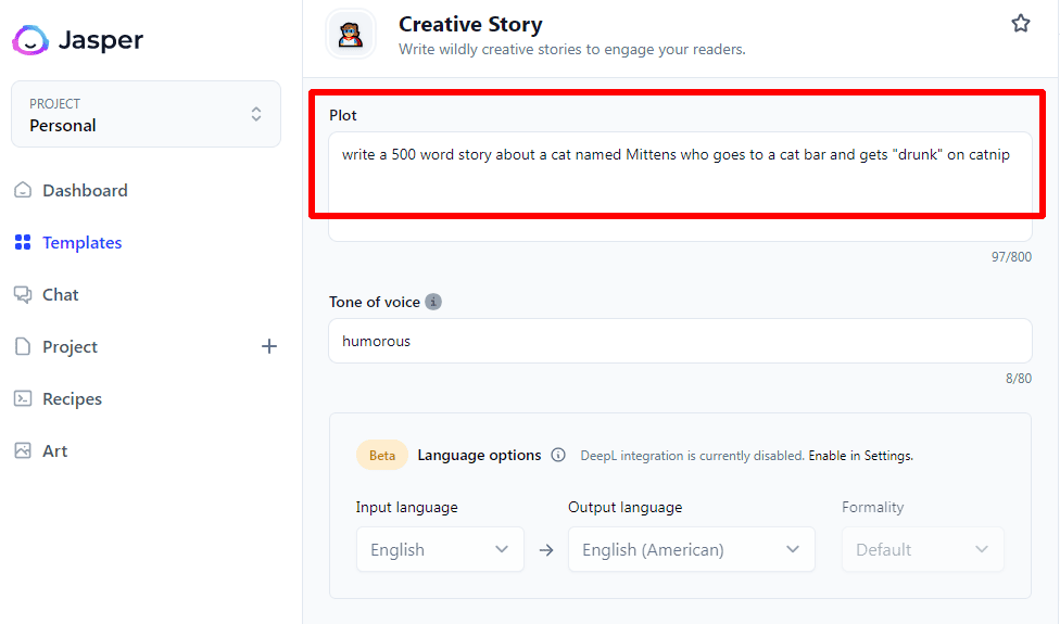 Creative-Story-Jasper-Mittens-Story Criativo-História-Jasper Mittens Story prompt