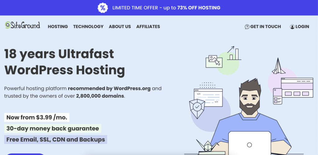 Siteground_Homepage-1-1024X499-1 Captura de tela da página inicial do SiteGround.