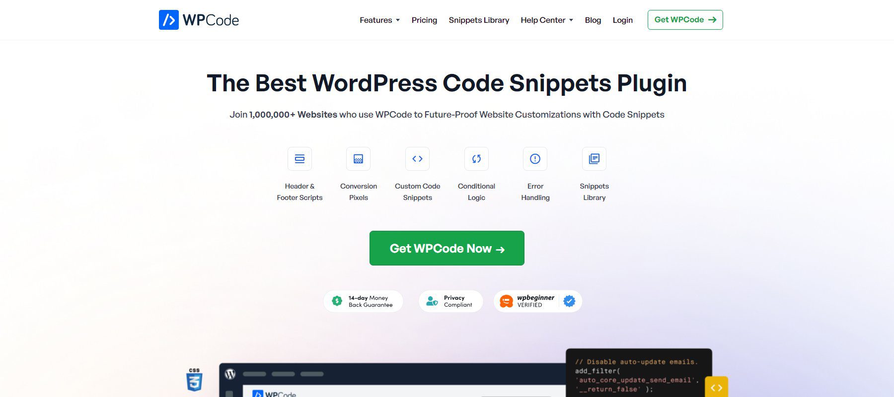Wpcode-Homepage-May-2023-1 14. WPCode