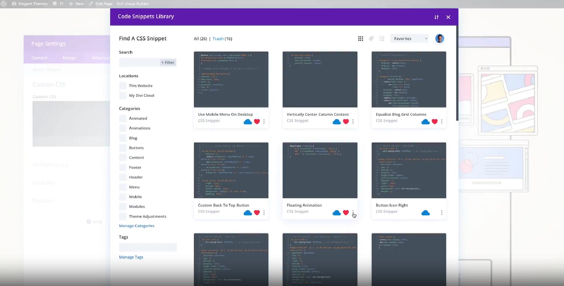 Divi-Snippets-Library-And-Code-Wallet-1 Biblioteca de trechos Divi e carteira de código