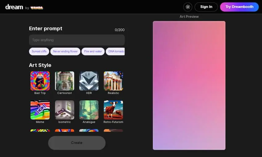 Ai-Image-Generator-Dream-By-Wombo-1 Gerador de imagens AI - Dream by WOMBO