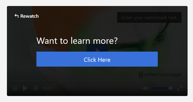Call-To-Action-1 Há uma opção de chamada para ação que pode aparecer durante o vídeo ou no final. Isso pode ser usado para atrair o espectador a clicar em uma página do produto.