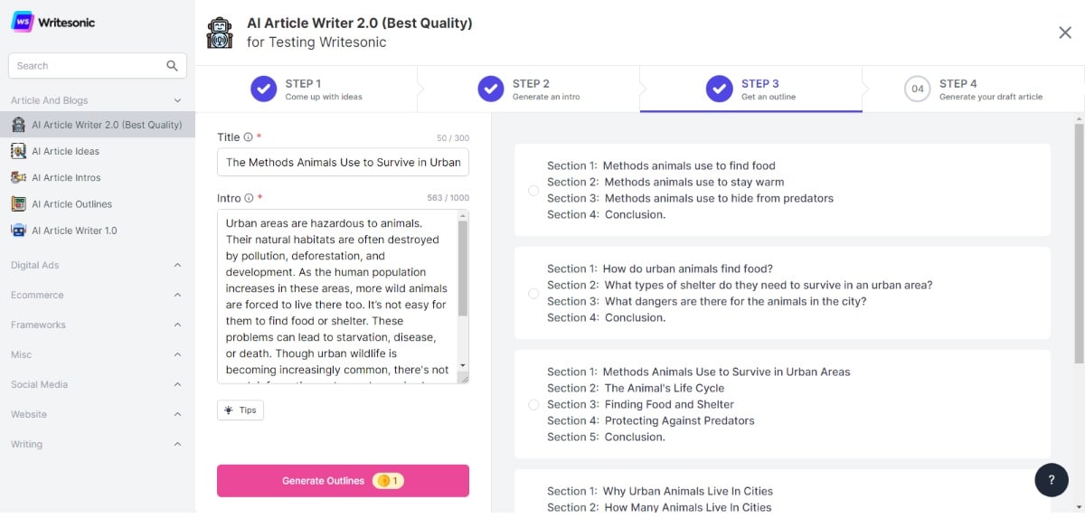 Writesonic-Article-Writer-Outlines-1 Esboços do Writer, Writesonic Article