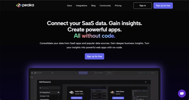 Peaka como uma ferramenta sem código
