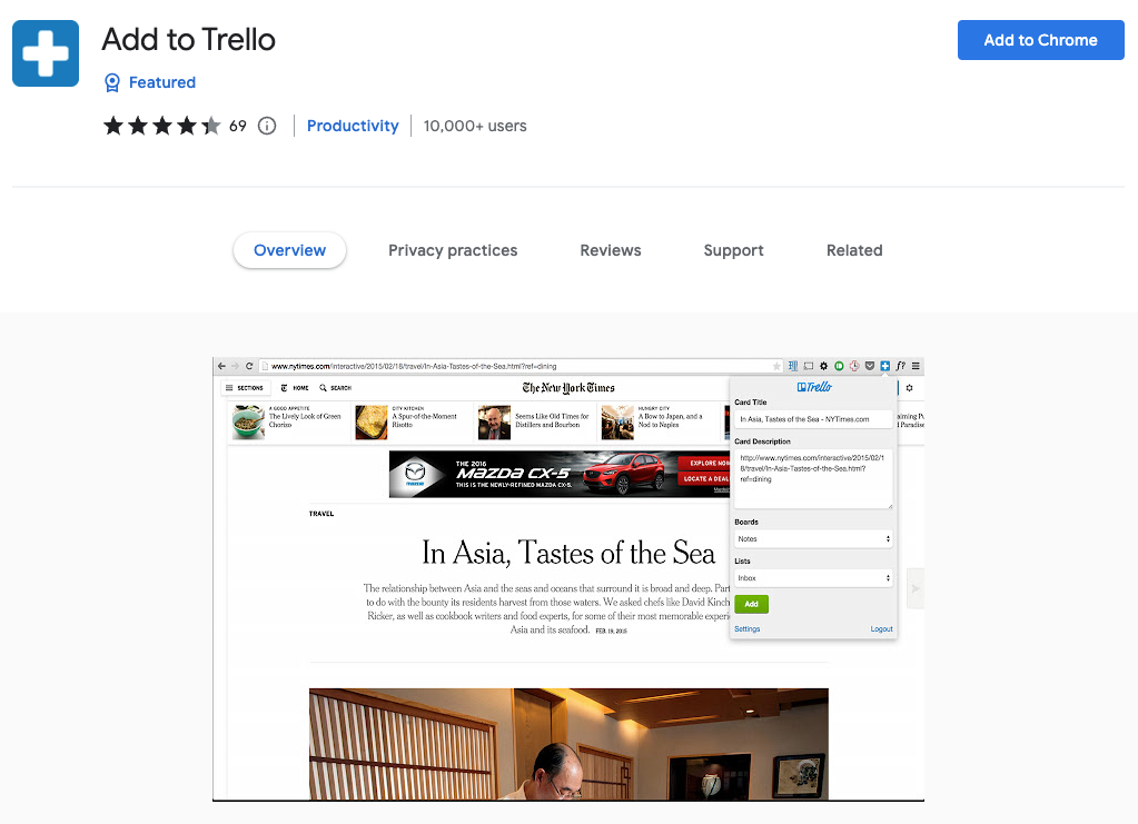 Add Melhores extensões do Chrome para produtividade: Adicionar ao Trello