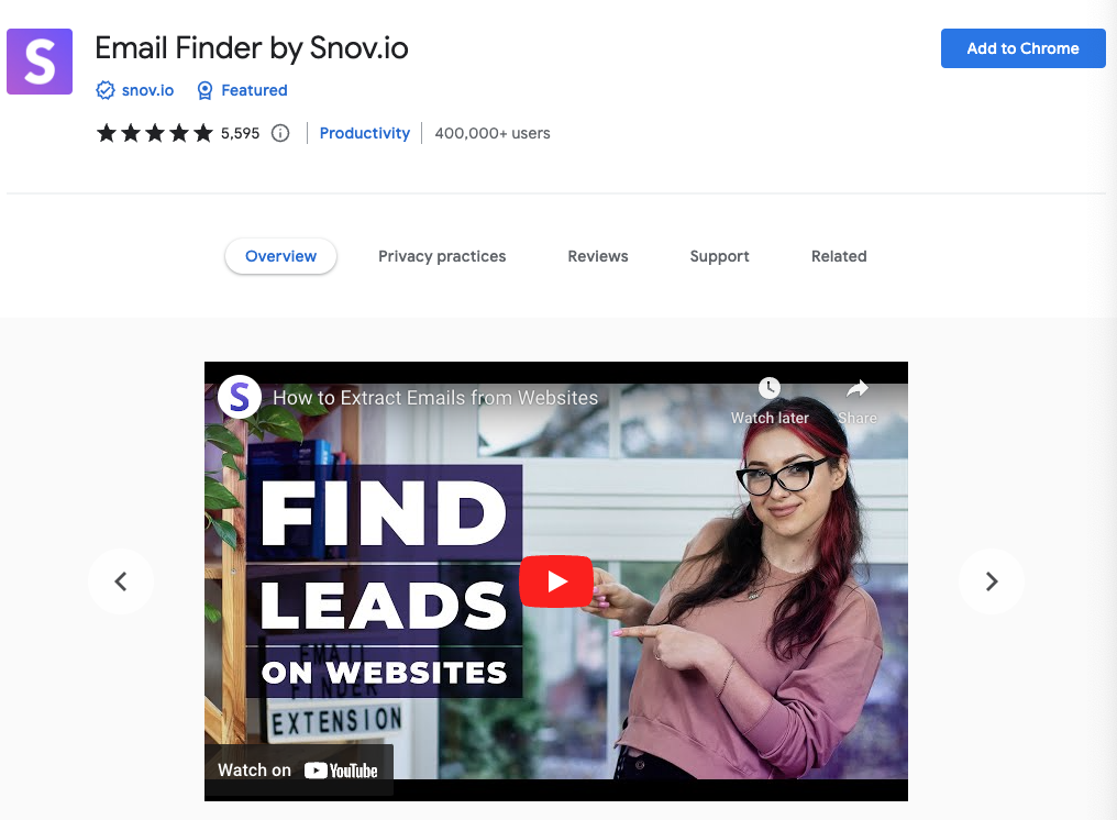 Email Melhores extensões do Chrome para produtividade: Email Finder
