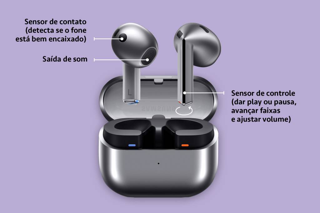 Si_467_Tech_Abre_01 Imagem dos fones de ouvido Galaxy Buds3.