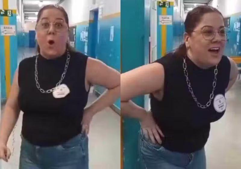 Tisrine-1 Com sua voz potente, a professora Tamara imita a sirene de escola de maneira idêntica e ficou famosa nas redes com o vídeo que mostra seus dons musicais. - Foto: @viotatamaraperesi/Instagram