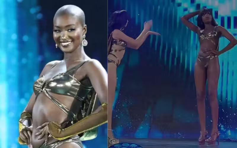 Mikhail-Pichugin-11-1 A modelo Safiétou Kabengele, Miss França, surpreende o público ao retirar a peruca longa que usava em pleno desfile do Concurso Internacional de Beleza Miss Grand. Foi aplaudida. - Foto: @ missosologyeditz