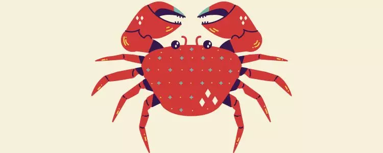 4-Cancer-Horoscopo-Diario Fundo bege com símbolo do signo de Câncer com horóscopo de hoje