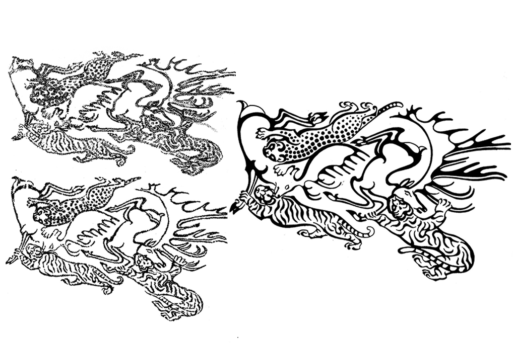 ilustração da restauração das tatuagens.