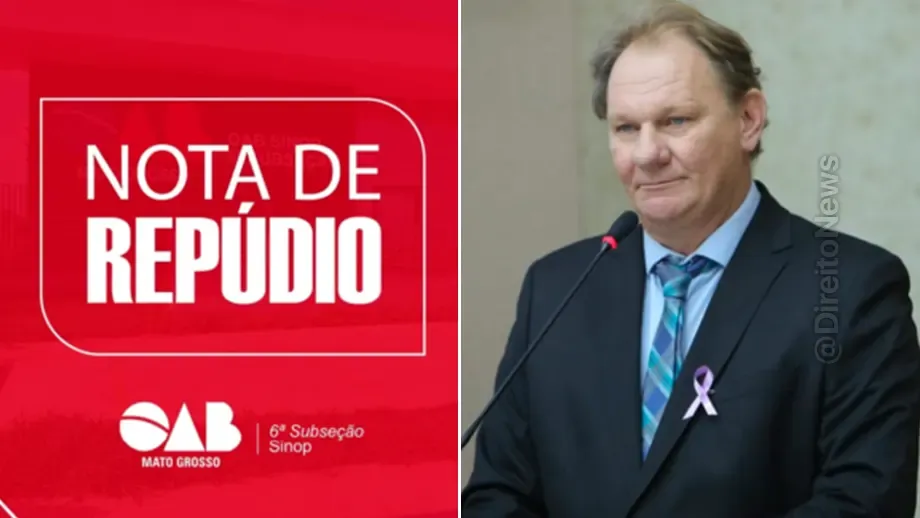 oabmt divulga nota repudio contra vereador elbio volkweis ofensas advocacia criminalista