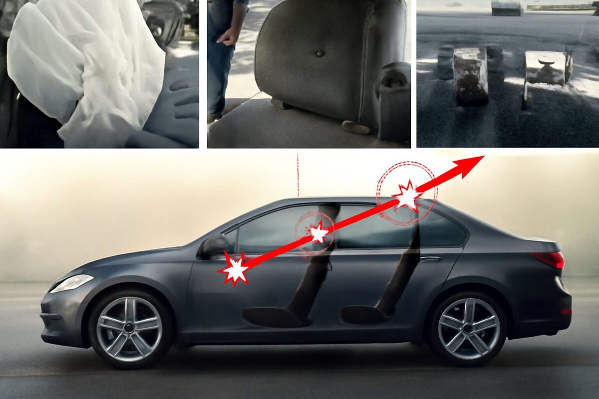 Airbag-Takata Representação de acidente com airbag Takata - Imagem gerada por I.A