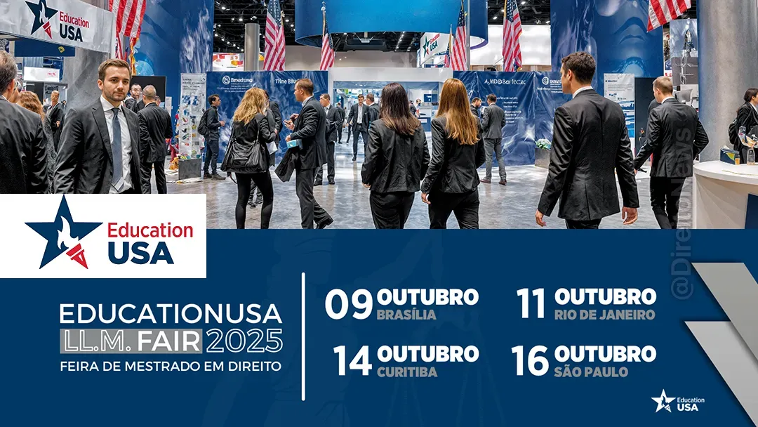 Feira gratuita traz mais de 40 universidades dos EUA e apresenta especializações globais em Direito: Brasília, Rio, Curitiba e São Paulo