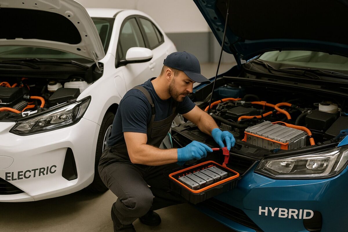 Manutenção na bateria de carros elétricos e híbridos