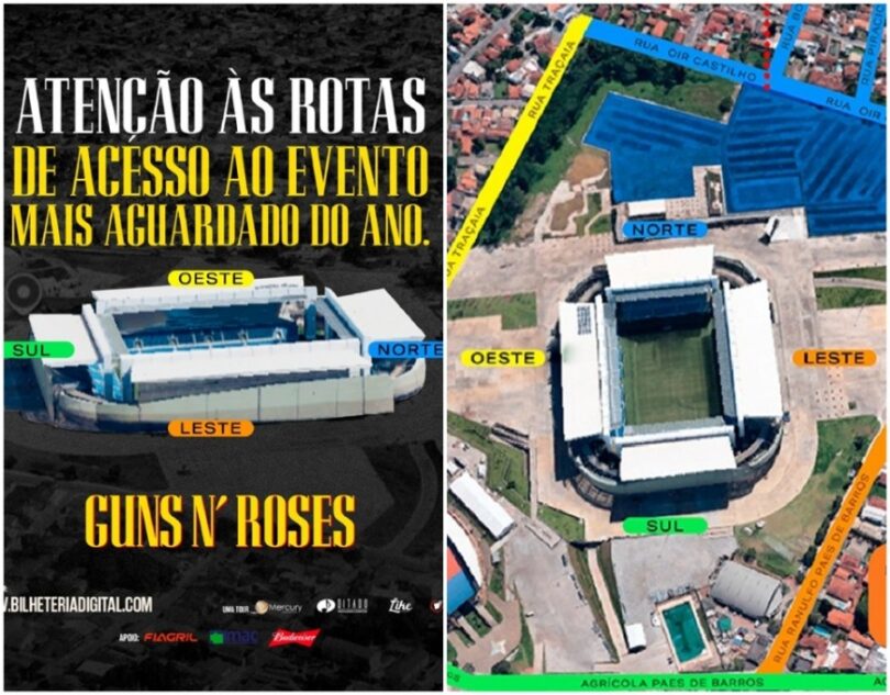 Mapa Dos Bloqueios Para O Show Do Guns: Início Ao Meio-Dia Nesta Sexta-Feira! 1 2025 word2