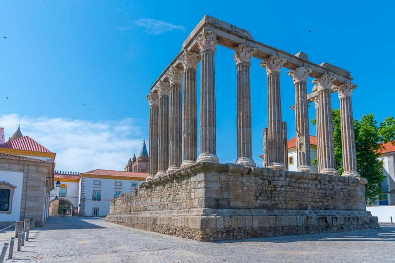 Temple Of Diana In Portuguese Town Evora. Temple of Diana in Portuguese town Evora.