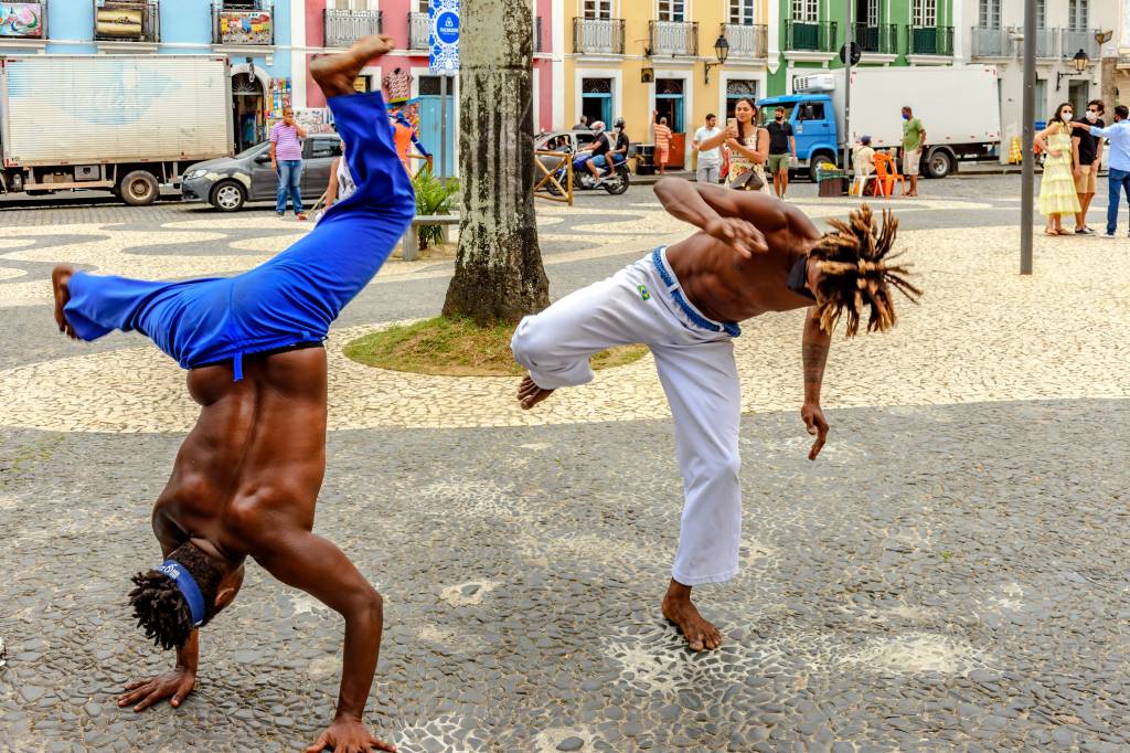 Capoeira No Pelourinho, Salvador Rodas de capoeira são clássicas no Pelourinho, em Salvador