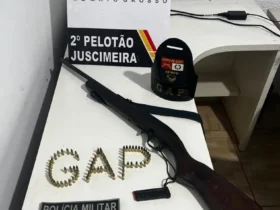 Homem preso por porte ilegal de arma de fogo em Juscimeira