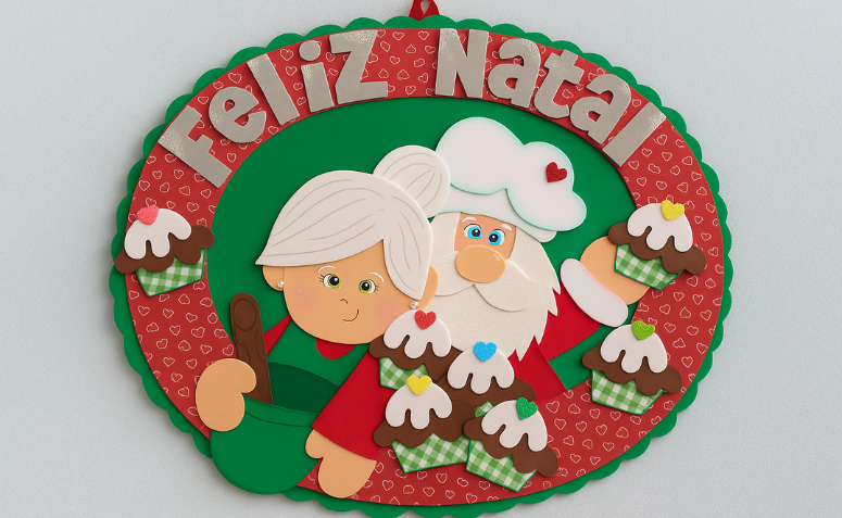 enfeite para porta feito com EVA