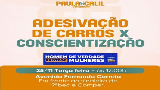Vereadora Paula Calil Promove Ação De Combate À Violência Contra A Mulher Em Cuiabá Com Adesivação De Veículos 1 2025 word1