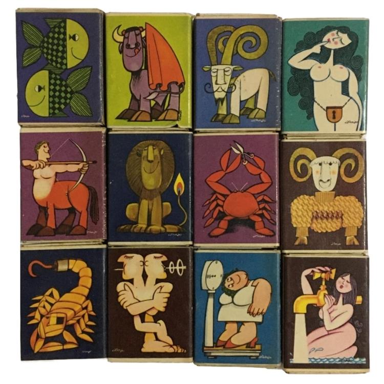2-Insider-Ziraldo-Signos Estampas dos signos feita pelo desenhista Ziraldo em caixinhas de fósforo