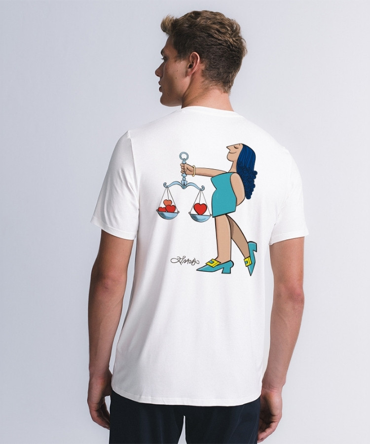 Camiseta da collab entre INSIDER e Ziraldo do signo de Libra