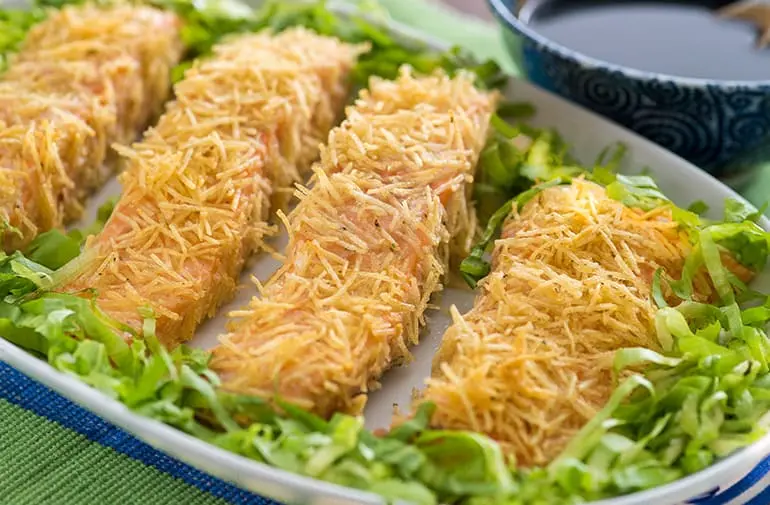 Salmão em Crosta de Batata Palha