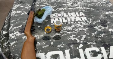 Batalhão Ambiental prende homem por matar ave silvestre com espingarda em Cuiabá -
