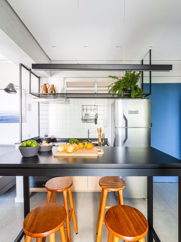 7-Kitnet-De-33-M2 Foto de cozinha de kitnet de 33 m² decorada com marcenaria planejada