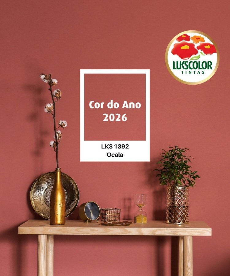 2-Lukscolor-Cor-Do-Ano-2026 Parede de sala pintada com tom Ocala, Cor do Ano 2026 da Lukscolor