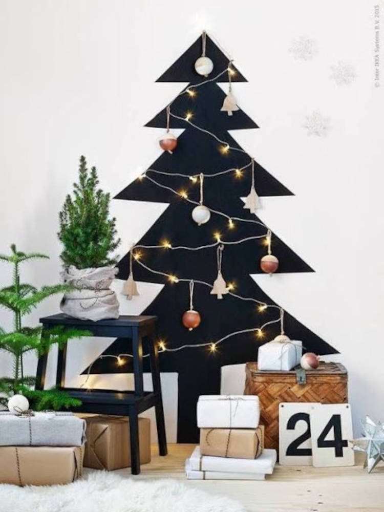 19_Arvore_De_Natal_Criativa Adesivo preto minimalista