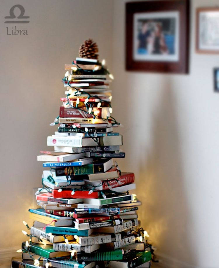 40_Arvore_De_Natal_Criativa Decoração com livros