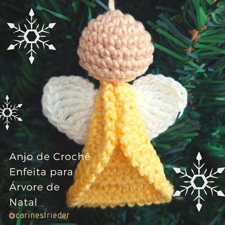 Anjo_De_Croche_ Foto de anjo de Natal de crochê.