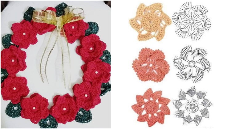 10-Guirlanda-Flores guirlanda de flores vermelhas