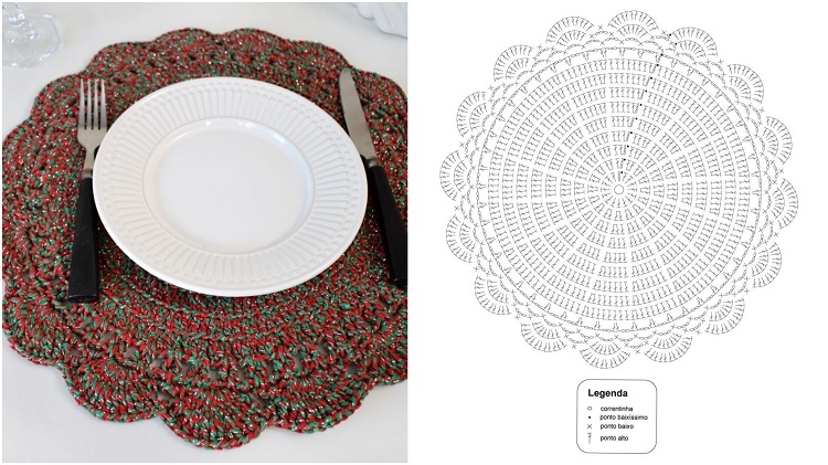 15-Sousplat-Natal sousplat de crochê