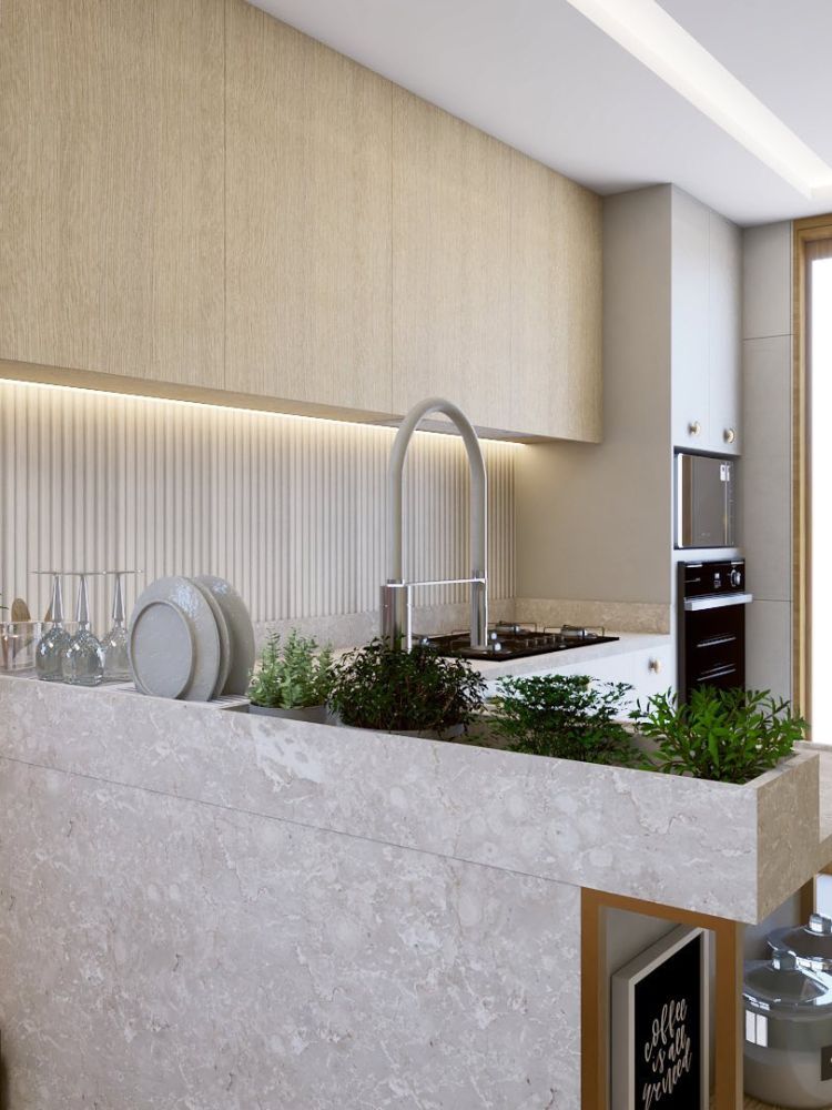 Horta-Em-Apartamento-5 Horta embutida na bancada da cozinha