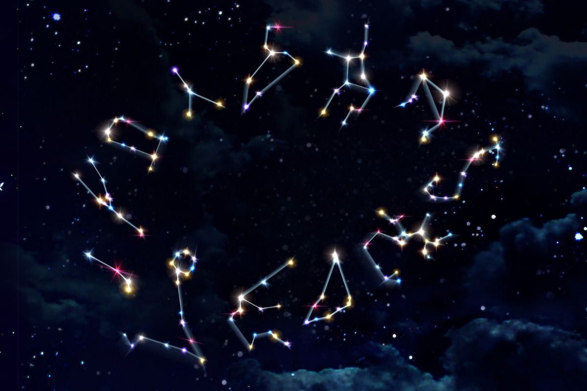 Horoscopo-Semanal-18-25-Novembro foto de céu estrelado com as constelações de todos os signos do horóscopo semanal de 18 a 25 de novembro de 2024