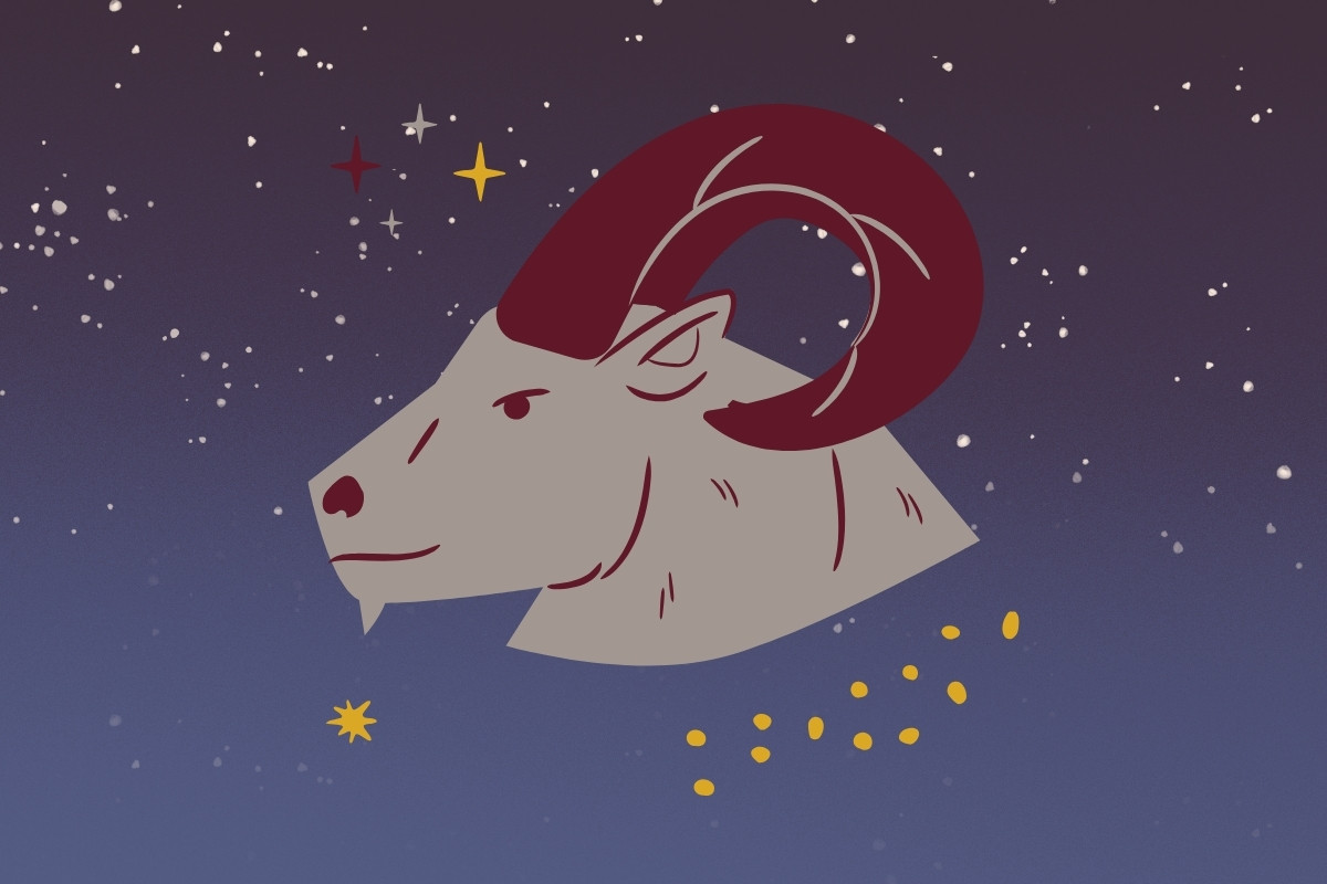 10-Capricornio-Capa-Horoscopo-Diario-3 Foto de céu azul-escuro estrelado com símbolo do signo de Capricórnio, simbolizando horóscopo diário