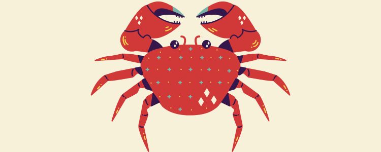 4-Cancer-Horoscopo-Diario-3 Fundo bege com símbolo do signo de Câncer com horóscopo de hoje