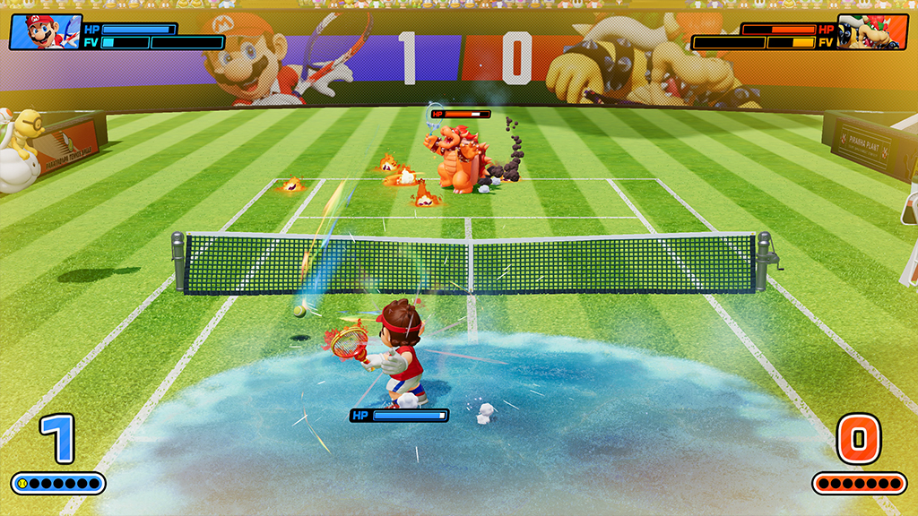 Captura da tela do jogo Mario Tennis Fever.