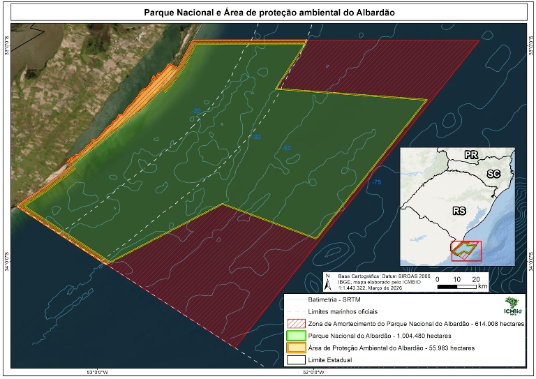 mapa parque nacional marinho do albardao