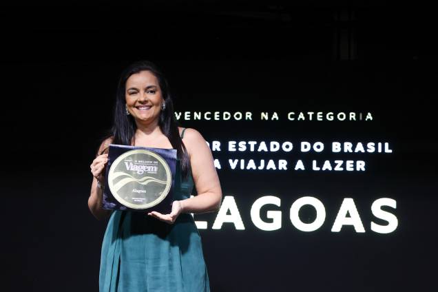 Alagoas venceu na categoria Melhor Estado do Brasil para Viajar a Lazer e foi representado por Sandra Villanova