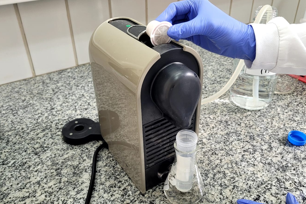 Máquina de café espresso adaptada