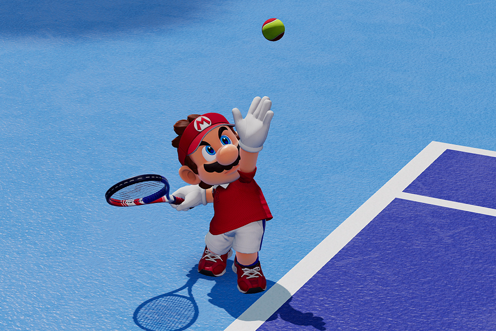 Captura da tela do jogo Mario Tennis Fever.