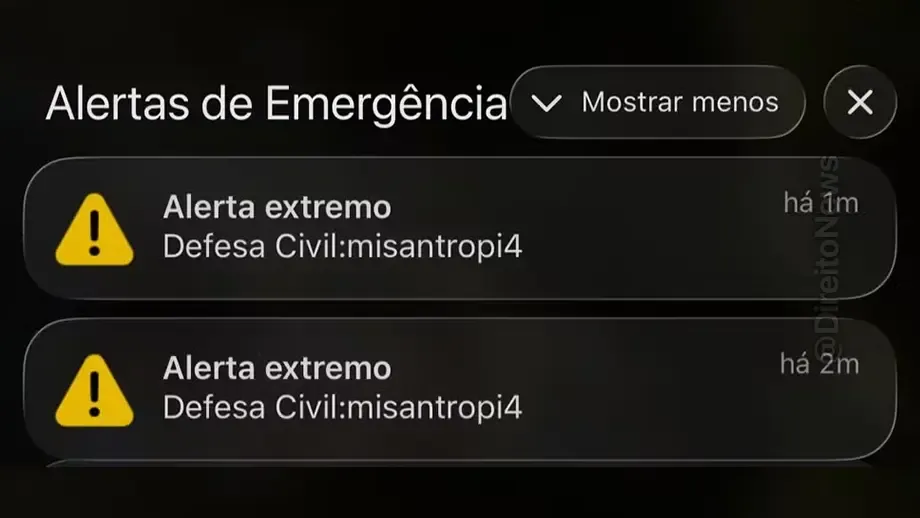 defesa civil nacional envia alerta sonoro extremo celulares orgao fala possivel ataque hacker
